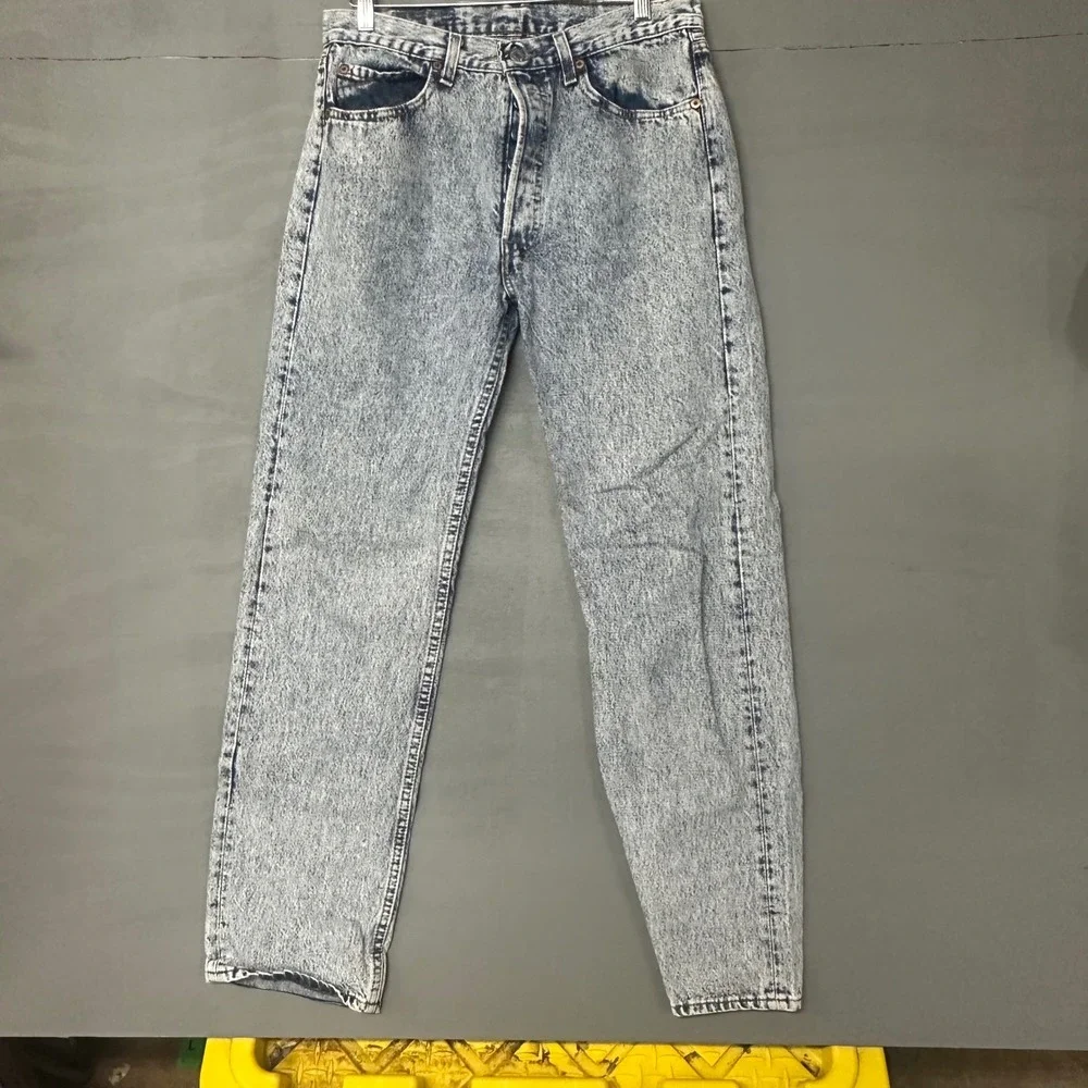 Vintage Levis 501 Acid Wash Jeans Mens 33x32 Made in USA Blue Straight Leg Denim